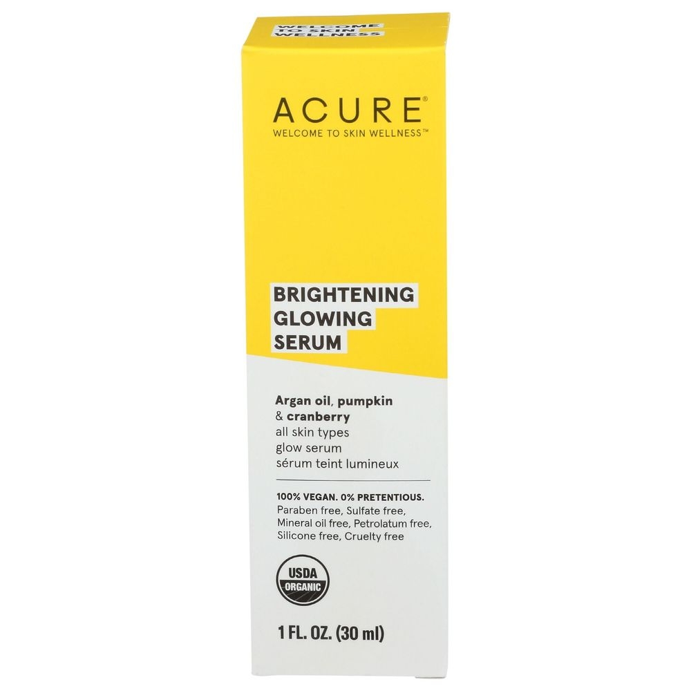Acure Brightening Glowing Serum, 1 Fluid Ounce