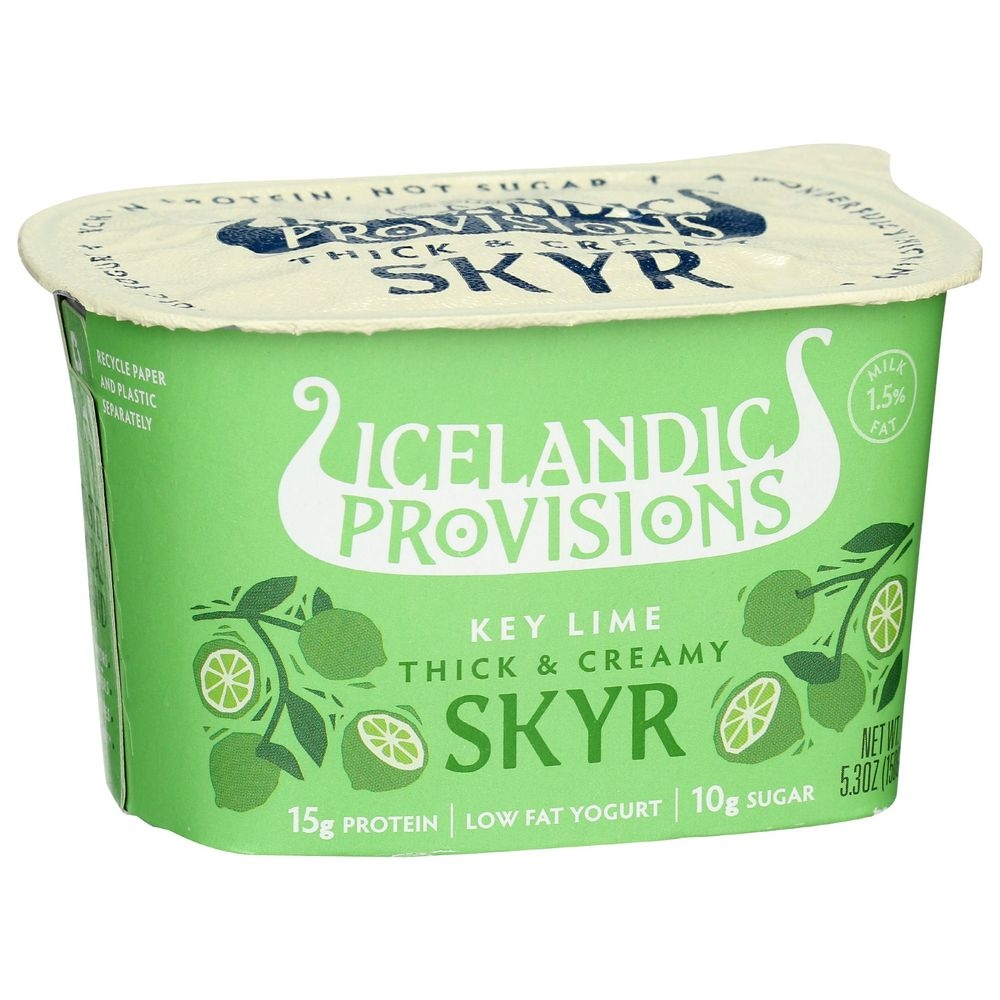 Icelandic Provisions Key Lime Thick and Creamy Skyr Yogurt, 5.3 Fluid Ounce -- 12 per case