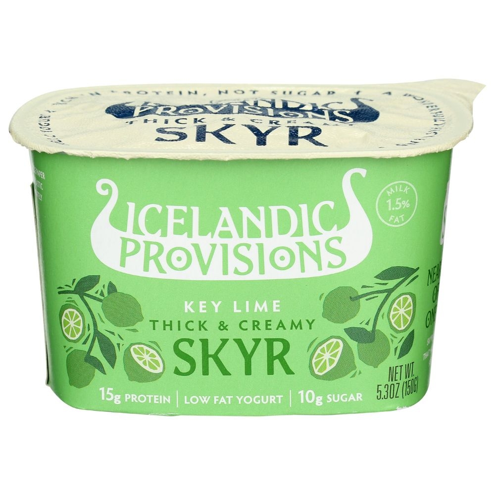 Icelandic Provisions Key Lime Thick and Creamy Skyr Yogurt, 5.3 Fluid Ounce -- 12 per case