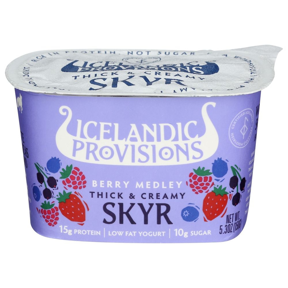 Icelandic Provisions Berry Medley Thick and Creamy Low Fat Yogurt Skyr, 5.3 Ounce -- 12 per case