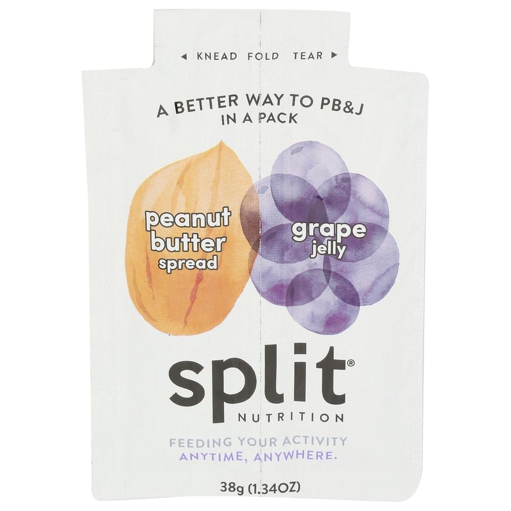 Split Nutrition Peanut Butter Spread and Grape Jelly, 1.34 Ounce Squeeze -- 10 per case