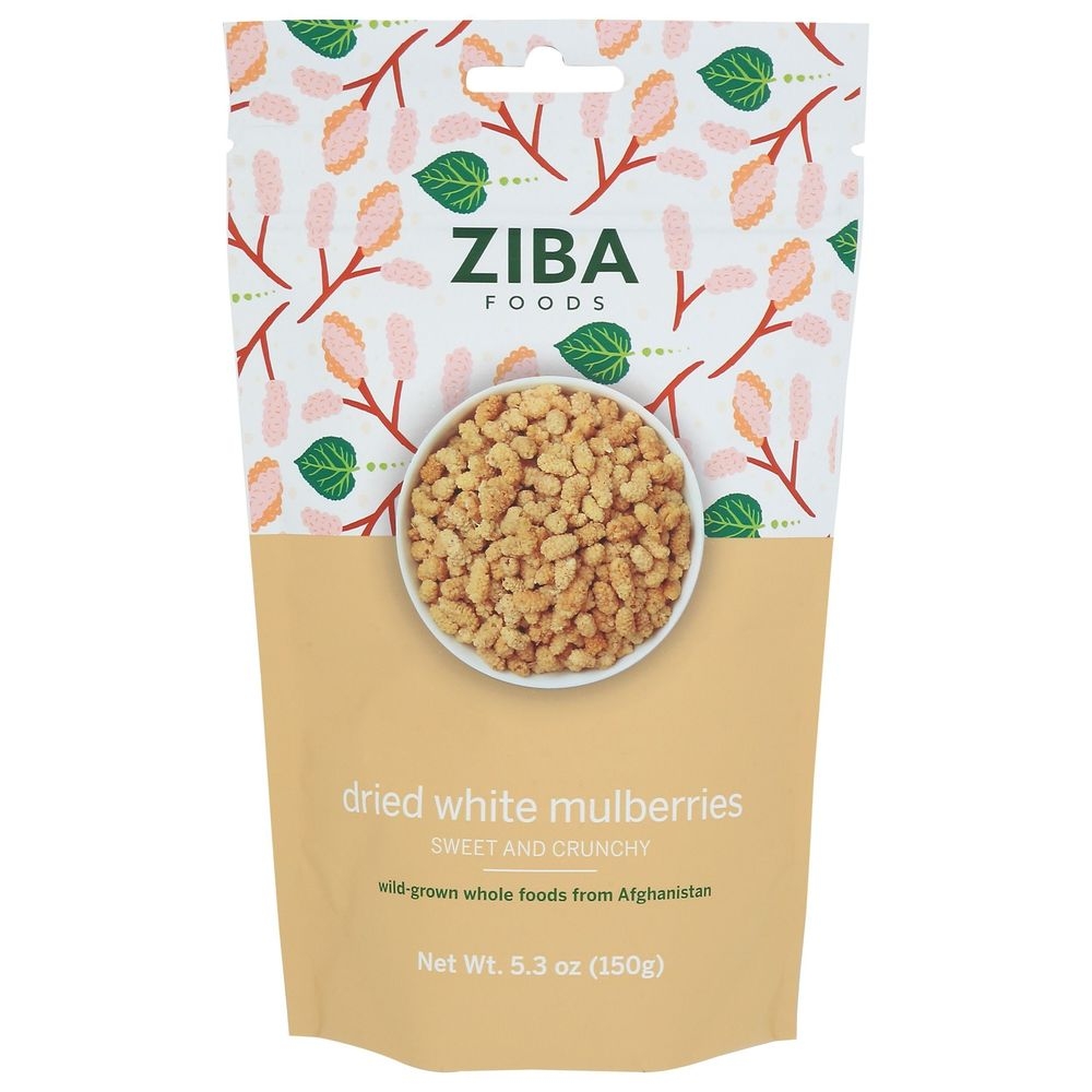 Ziba Foods Sweet and Crunchy Dried White Mulberries, 5.3 Ounce -- 6 per case
