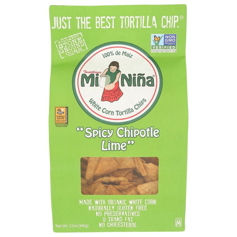 Mi Nina Spicy Chipotle Lime Tortilla Chips, 12 Ounce -- 9 per case