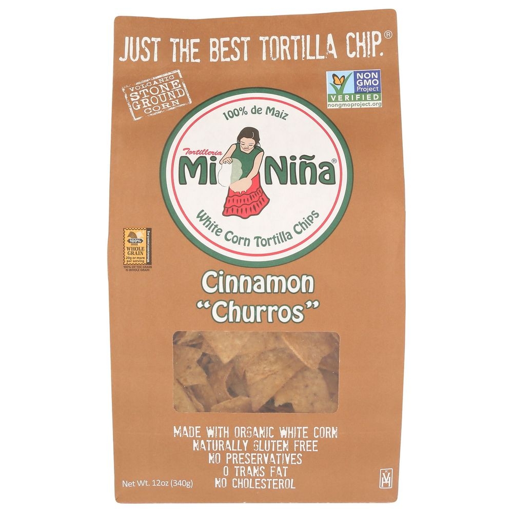 Mi Nina Cinnamon Churros Tortilla Chips, 12 Ounce -- 9 per case