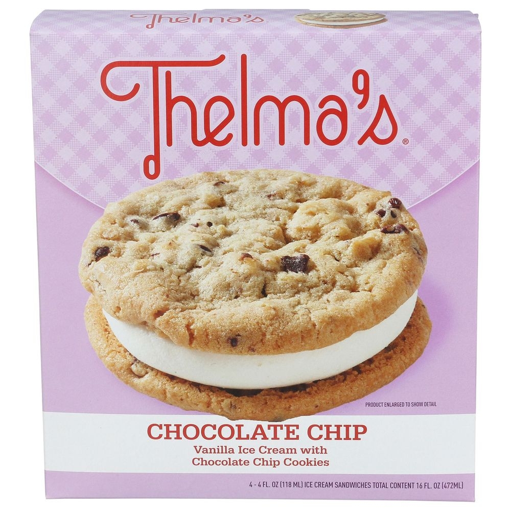 Thelmas Vanilla Ice Cream with Chocolate Chip Cookies, 16 Fluid Ounce -- 6 per case