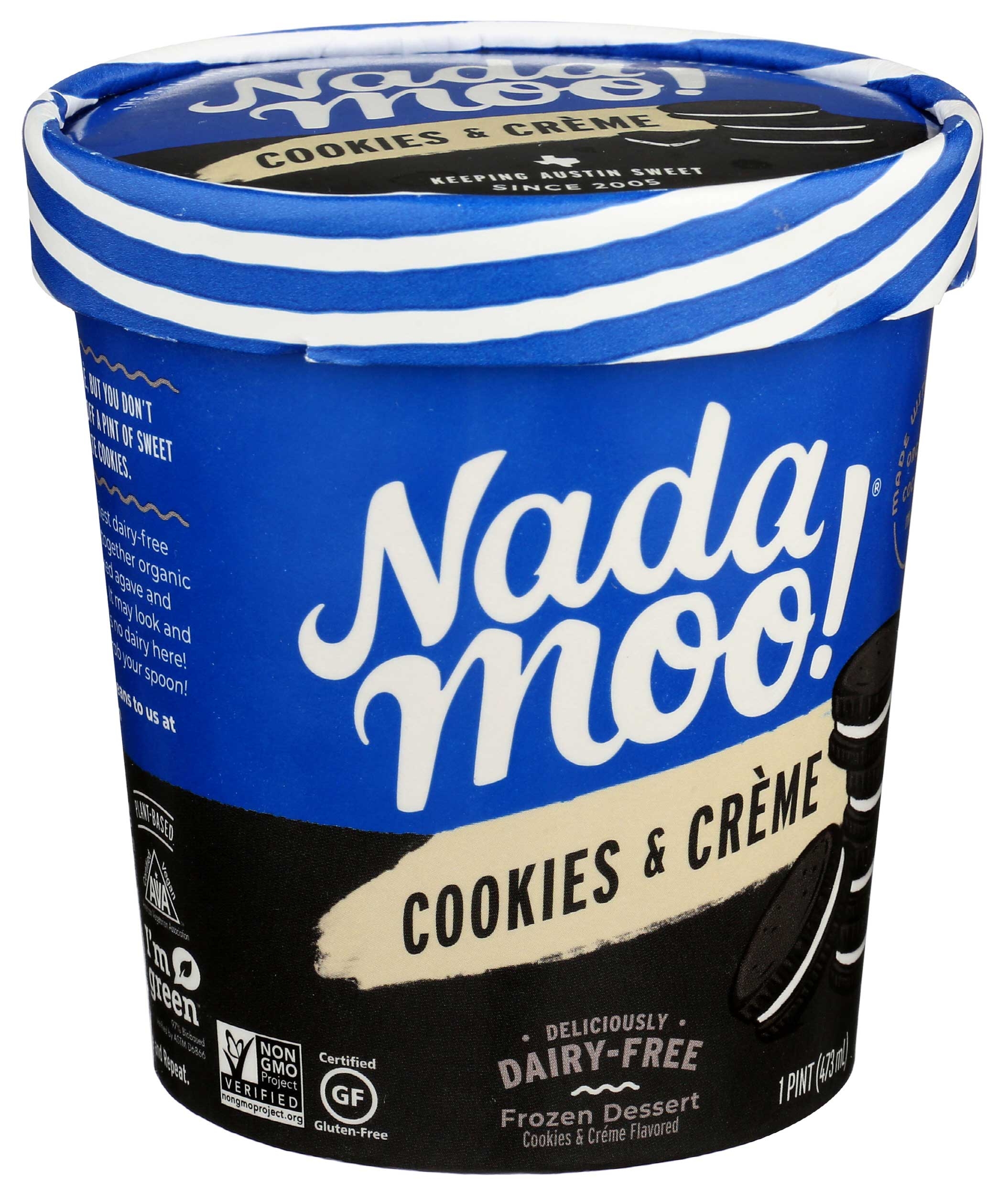 Nada Moo Cookies and Creme Dairy Free Dessert, 1 Pint -- 8 per case