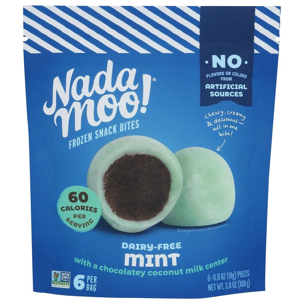 Nada Moo Mint with Chocolate Snack Bites, 3.8 Ounce -- 8 per case.