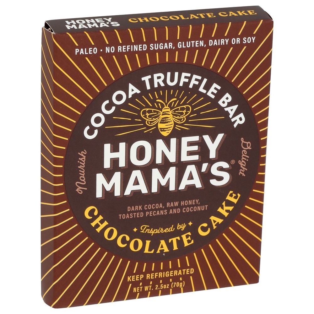 Honey Mamas Chocolate Cake Cocoa Truffle Bar, 2.5 Ounce -- 12 per case