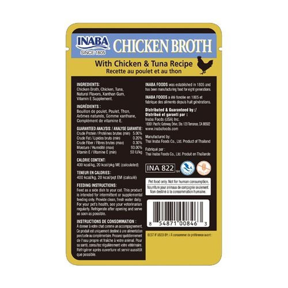 Inaba Chicken Broth with Chicken and Tuna Recipe Cat Food, 1.76 Ounce -- 8 per case
