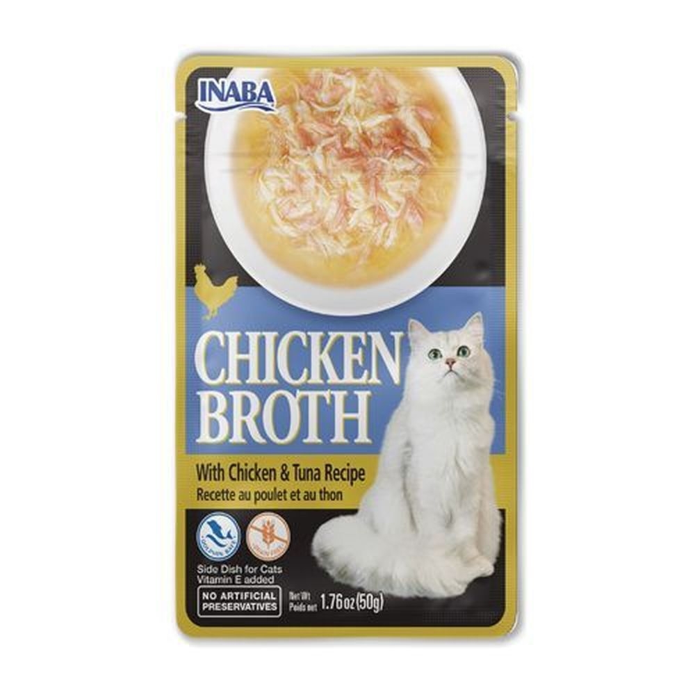 Inaba Chicken Broth with Chicken and Tuna Recipe Cat Food, 1.76 Ounce -- 8 per case