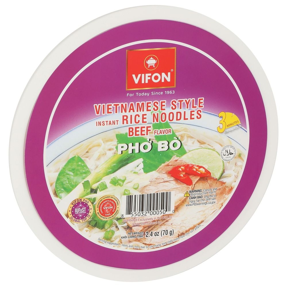 Vifon Beef Flavor Pho Bo Instant Noodles, 2.4 Ounce -- 12 per case
