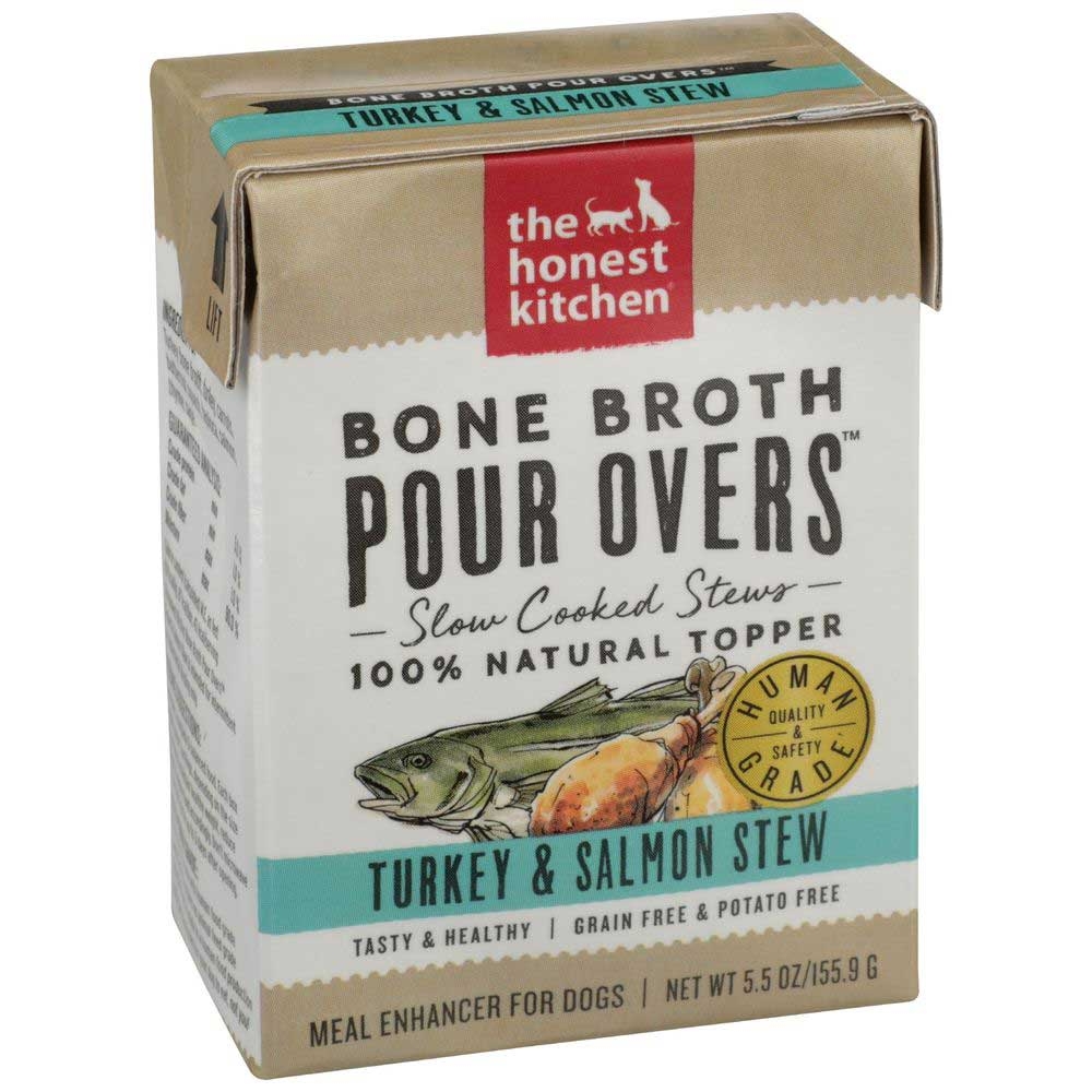 The Honest Kitchen Bone Broth Pour Overs Turkey and Salmon Stew Dog Food, 5.5 Ounce -- 12 per case