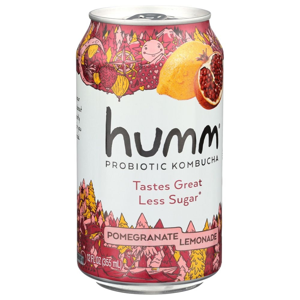 Humm Pomegranate Lemonade Kombucha, 12 Fluid Ounce -- 6 per case