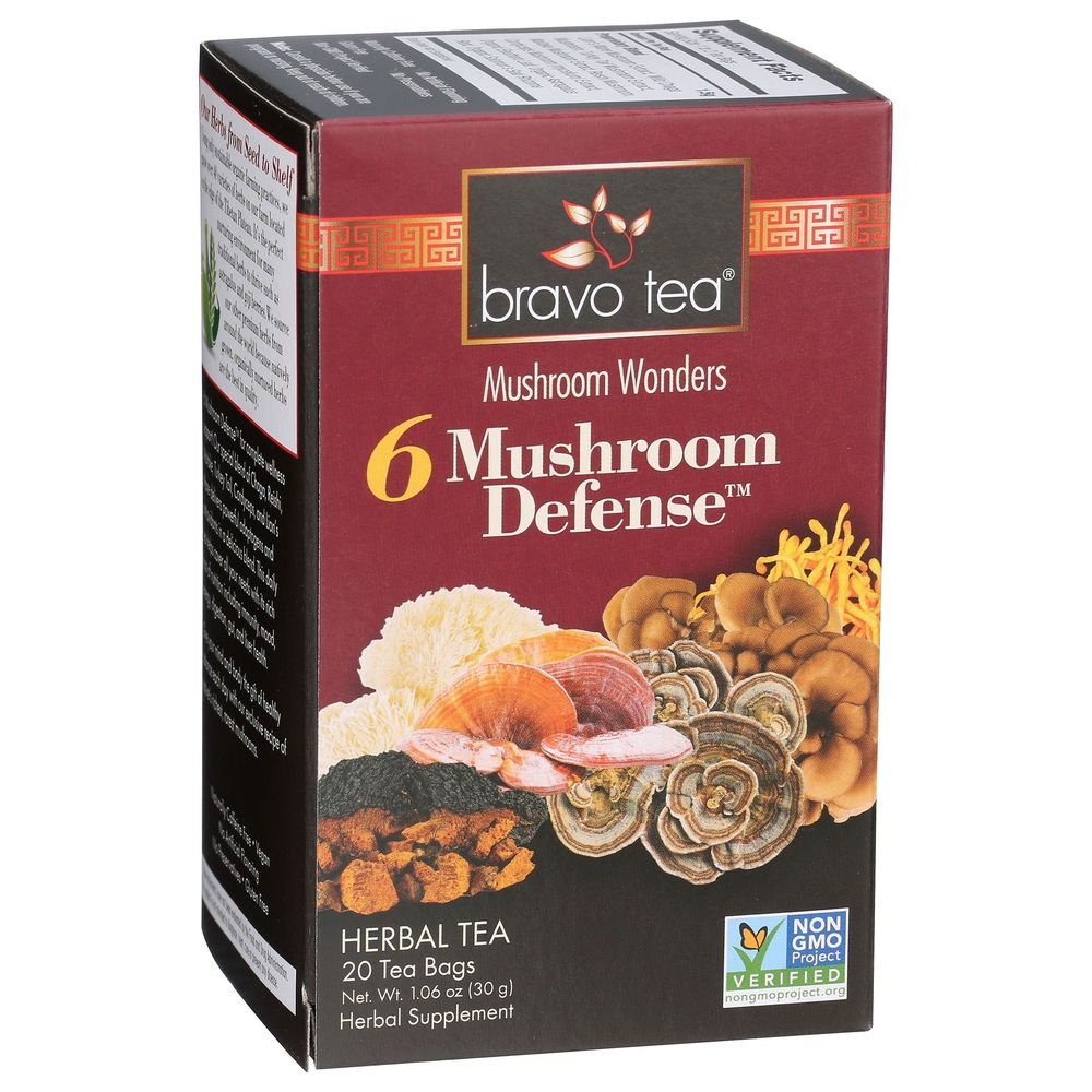 Bravo Tea 6 Mushroom Defense Herbal Tea Bag, 1.06 Ounce