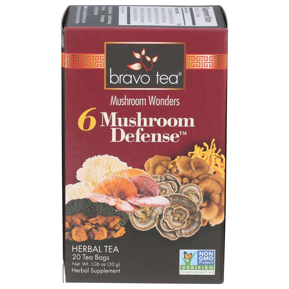 Bravo Tea 6 Mushroom Defense Herbal Tea Bag, 1.06 Ounce