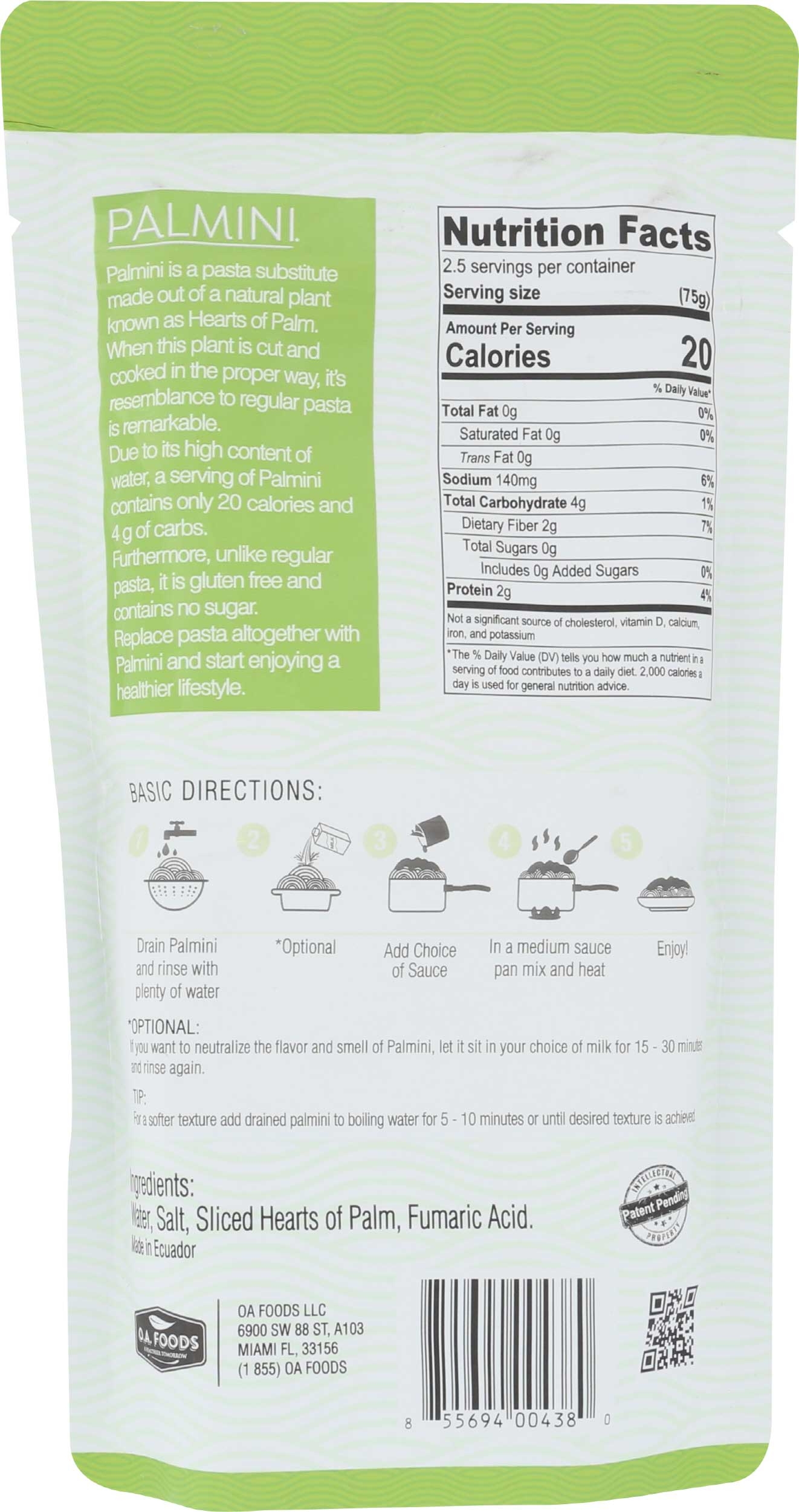 Palmini Hearts Of Palm Linguine Pasta, 12 Ounce -- 6 per case