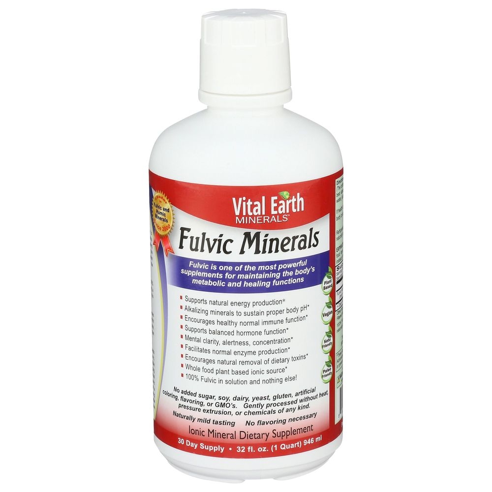 Vital Earth Minerals Fulvic Liquid Dietary Supplement, 32 Ounce