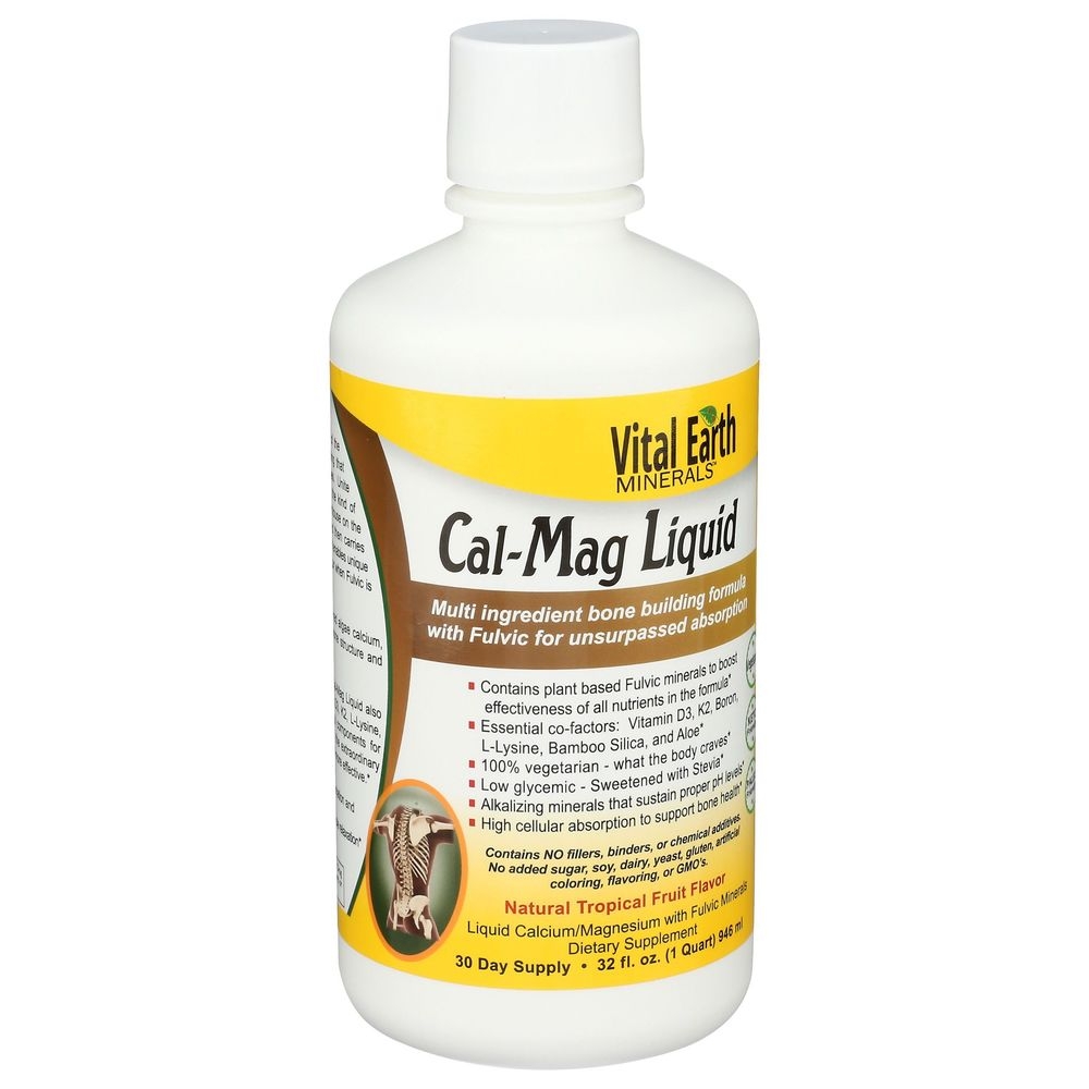 Vital Earth Minerals Cal Mag Liquid Dietary Supplement, 32 Ounce