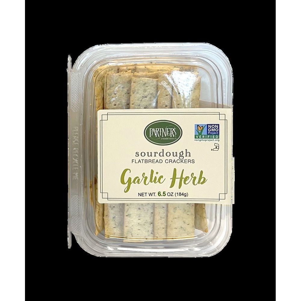 Partners Garlic Herb Sourdough Flatbread Cracker, 6.5 Ounce -- 8 per case