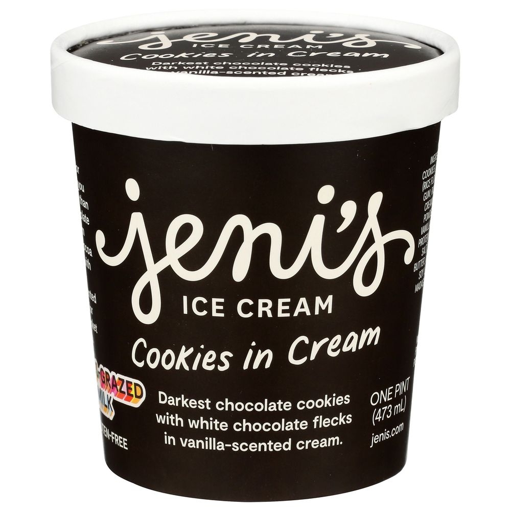 Jenis Splendid Cookies N Cream Ice Cream, 16 Ounce -- 8 per case