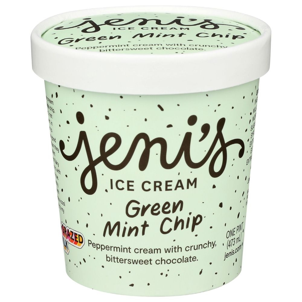 Jenis Green Mint Chip Ice Cream, 16 Fluid Ounce -- 8 per case
