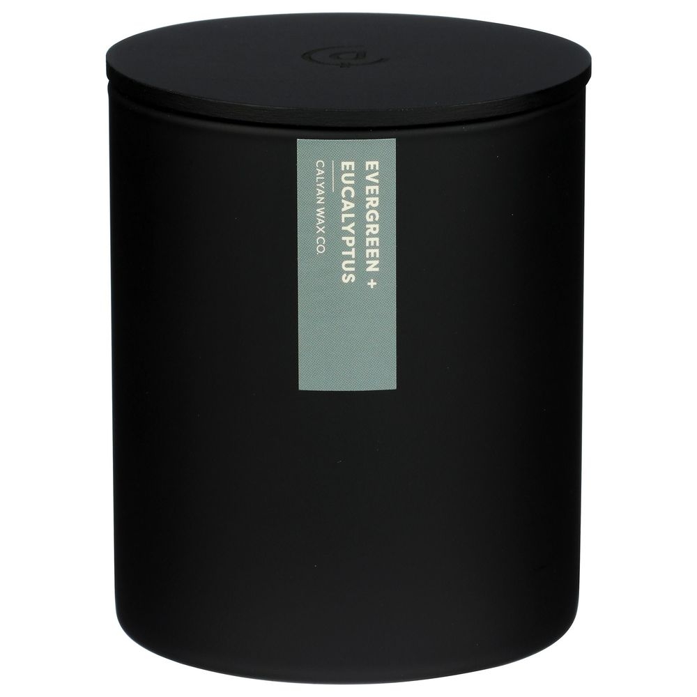 Calyan Wax Evergreen and Eucalyptus Scented Matte Black Tumbler Soy Candle, 10.2 Ounce -- 6 per case