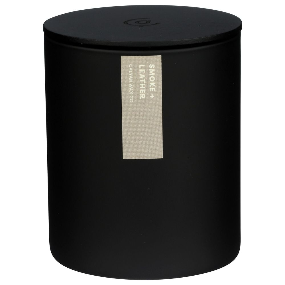 Calyan Wax Smoke Leather Matte Black Tumbler Soy Candle, 10.2 Ounce -- 6 per case
