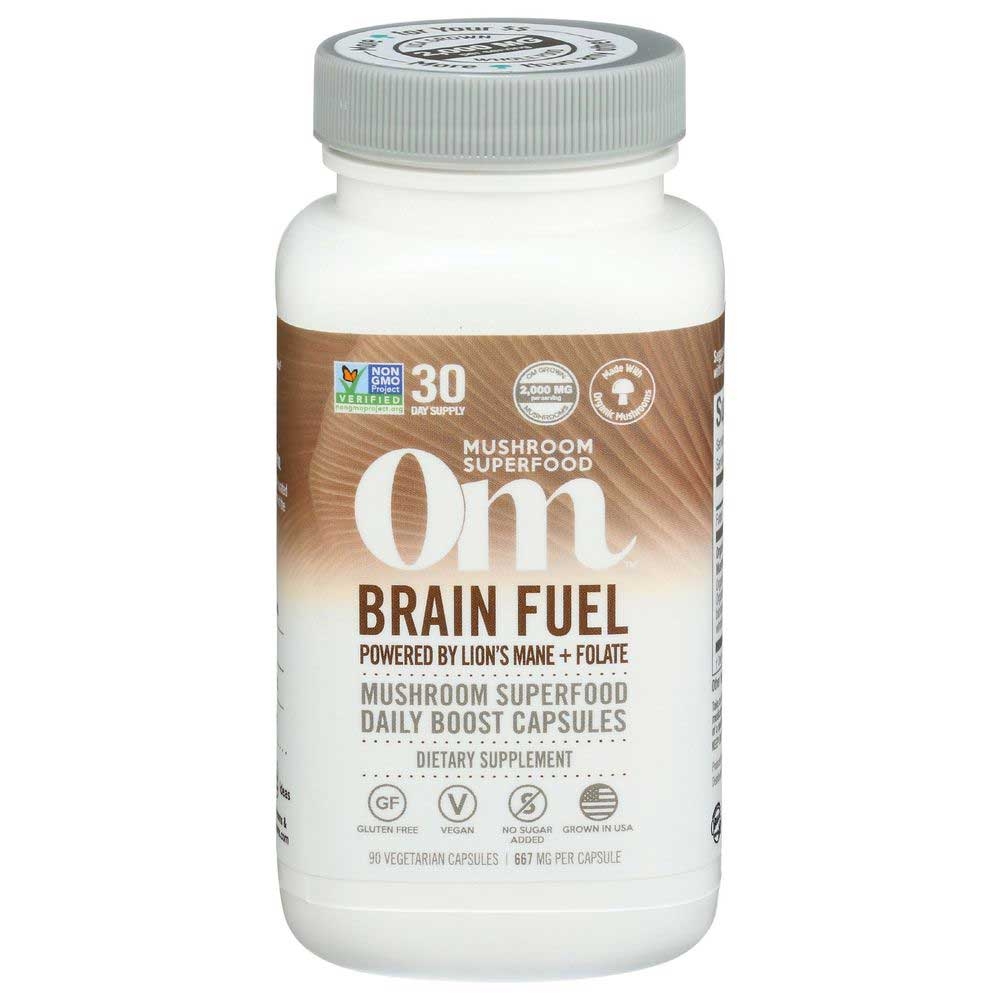 Om Brain Fuel Mushroom Superfood Daily Boost Capsules - 90 count per pack