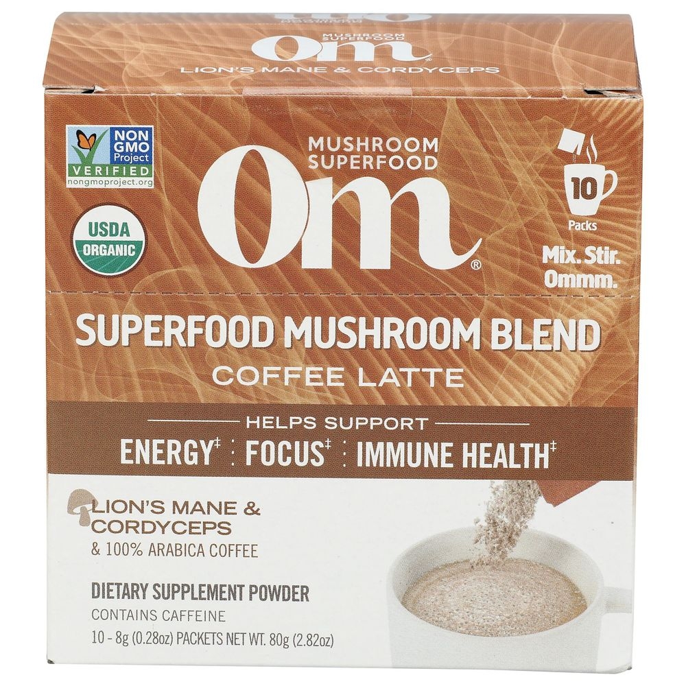 Om Coffee Latte Superfood Mushroom Blend, 2.82 Ounce