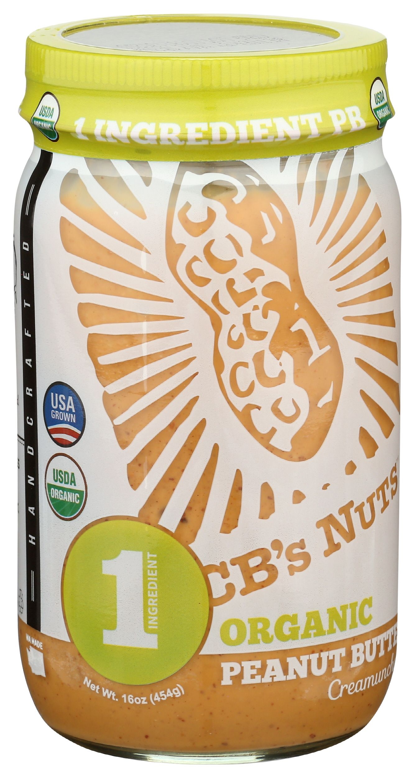 CBS Nuts Organic Creamunchy Peanut Butter, 16 Ounce -- 12 per case