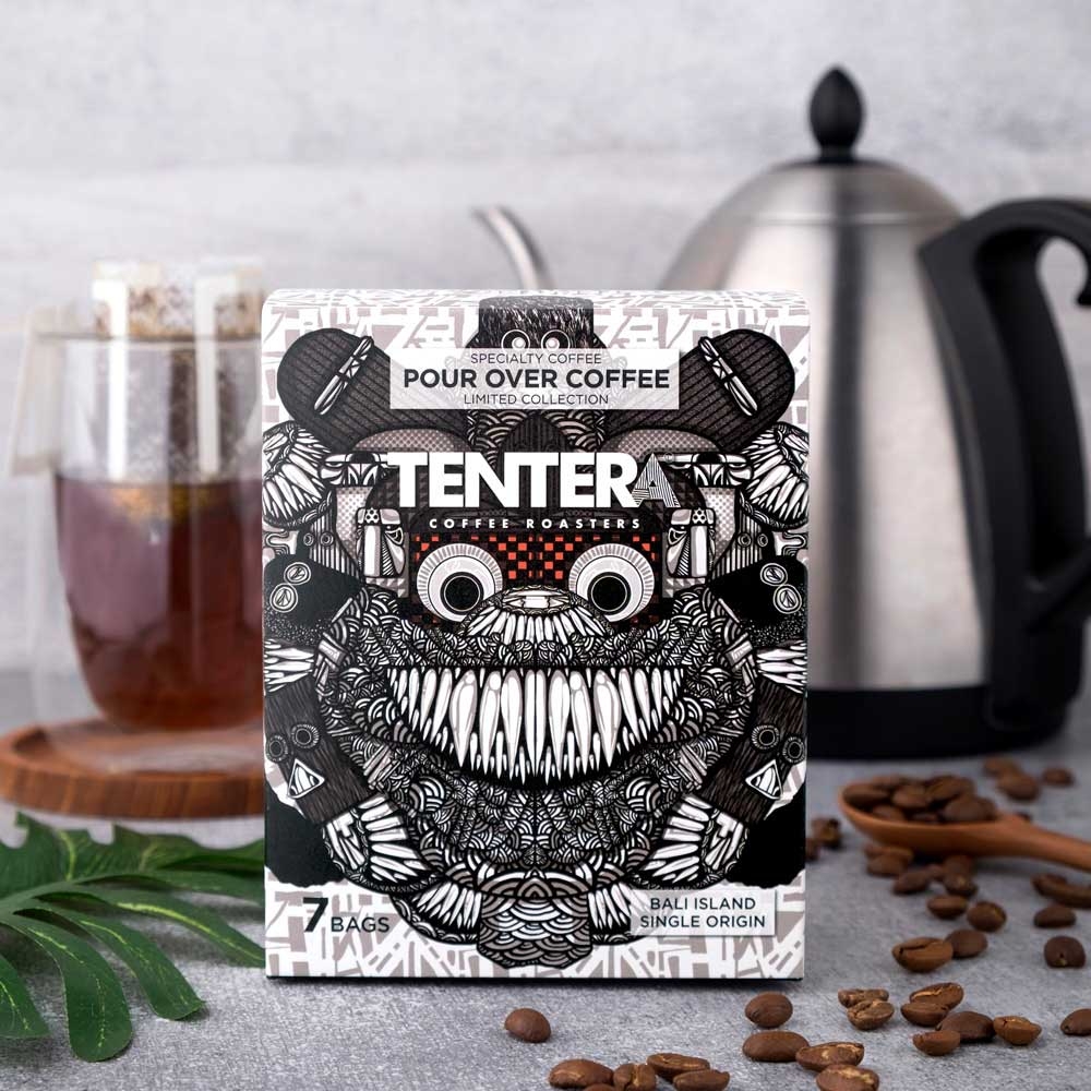 Tentera Bali Medium Dark Citrus Herbs Single-Serve Pour Over Coffee Bag, 8 boxes per case