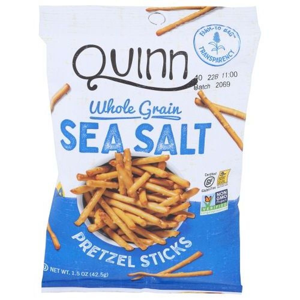 Quinn Whole Grain Sea Salt Pretzel Sticks, 1.5 Ounce -- 36 per case