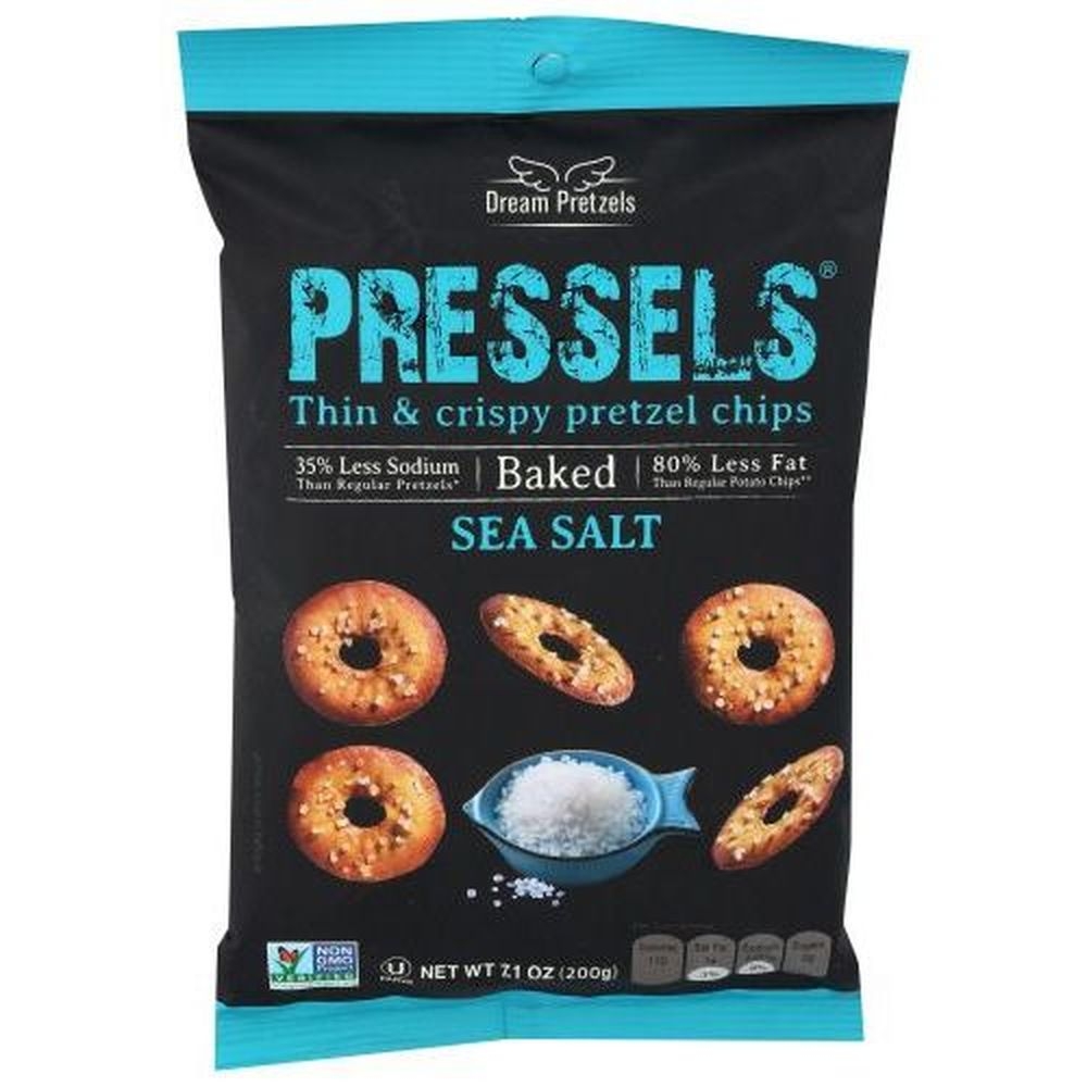 Dream Pretzels Pressels Sea Salt Pretzel Chips, 7.1 Ounce -- 12 per case