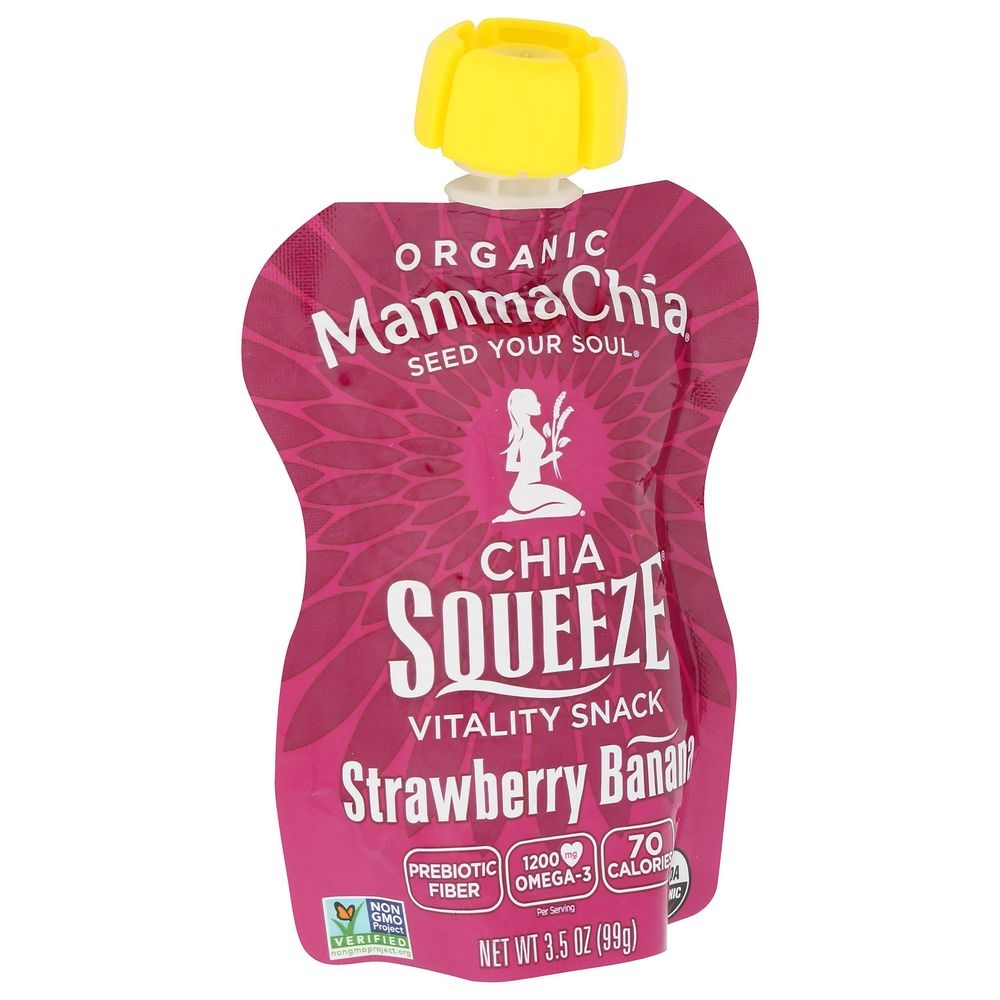 Mamma Chia Organic Strawberry Banana Vitality Chia Squeeze, 3.5 Ounce -- 16 per case