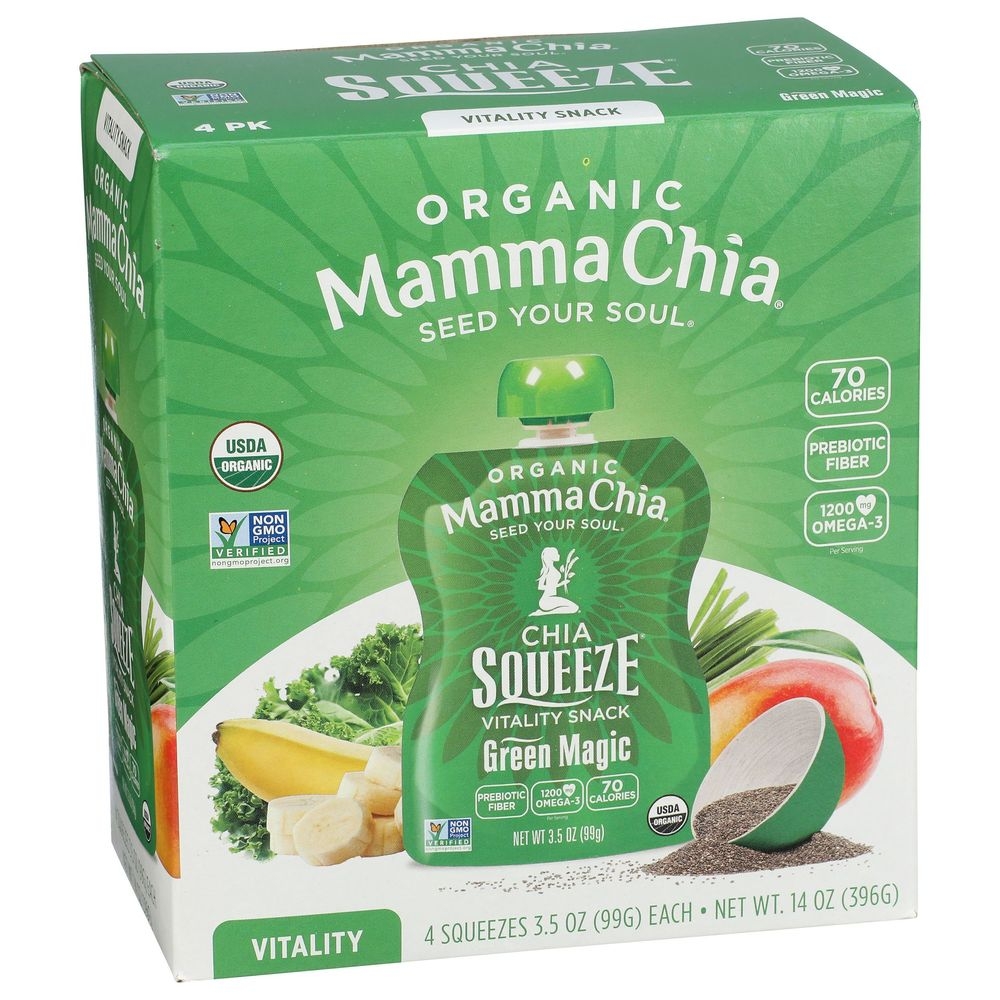 Mama Chia Green Magic Chia Squeeze, 4 count -- 6 per case