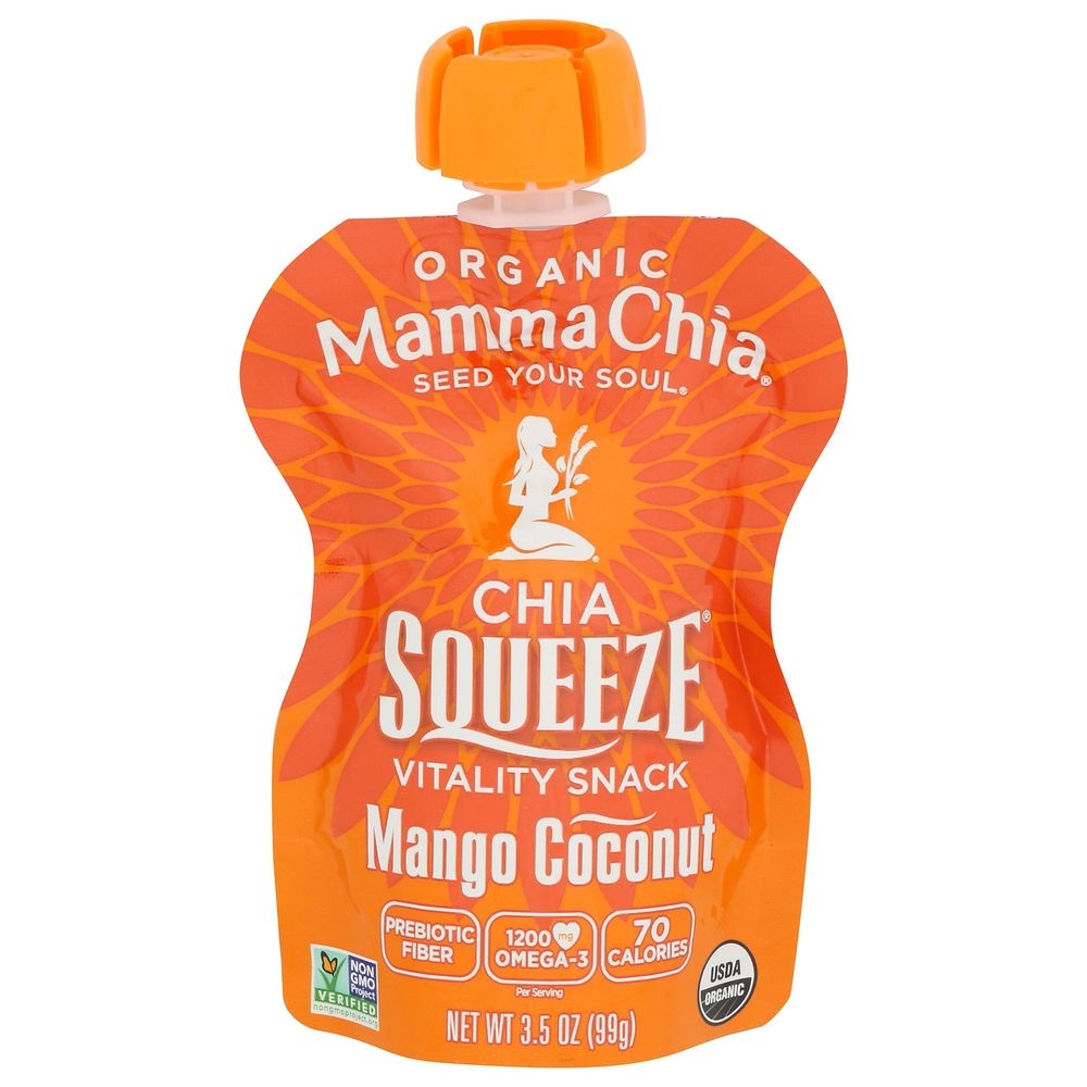 Mamma Chia Organic Mango Coconut Vitality Chia Squeeze, 3.5 Ounce -- 8 per case