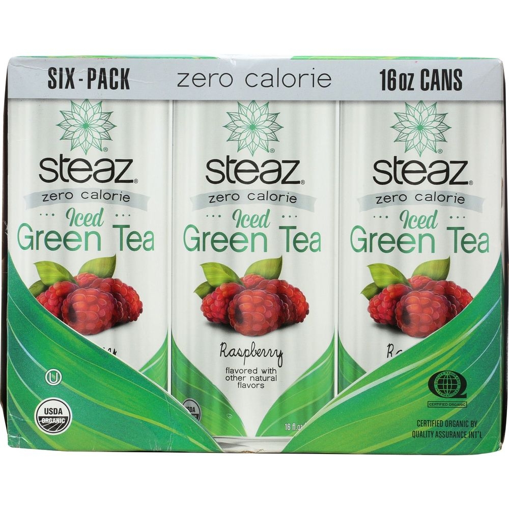 Steaz Organic Zero Calorie Antioxidant Brew Raspberry Iced Green Tea, 96 Fluid Ounce -- 4 per case