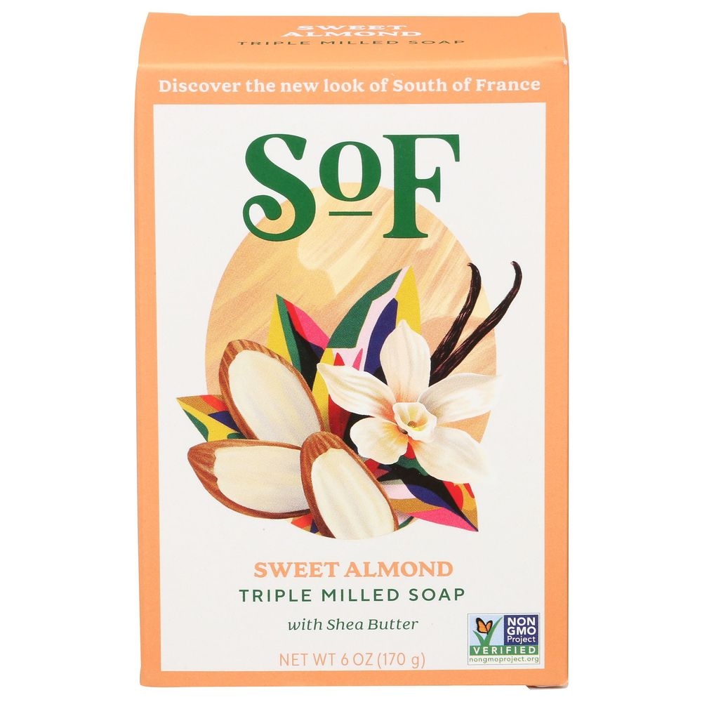 South Of France Sweet Almond Bar Soap, 6 Ounce -- 3 per case