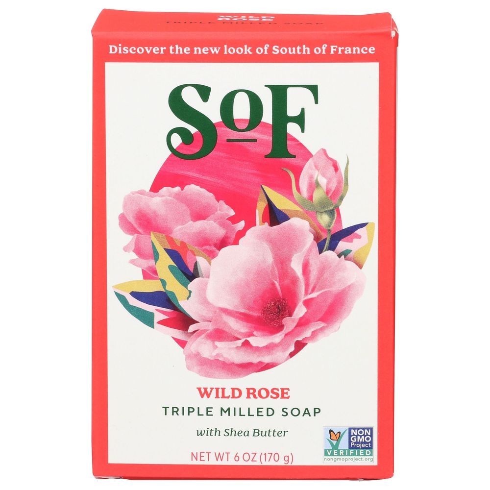 South of France Wild Rose Triple Milled Bar Soap, 6 Ounce