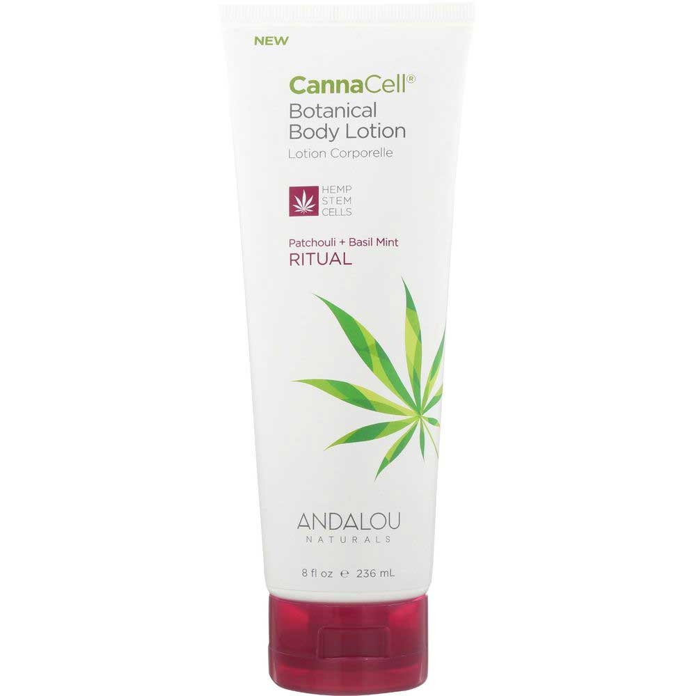 Andalou Naturals Cannacell Ritual Patchouli Plus Basil Mint Botanical Body Lotion, 8 Fluid Ounce