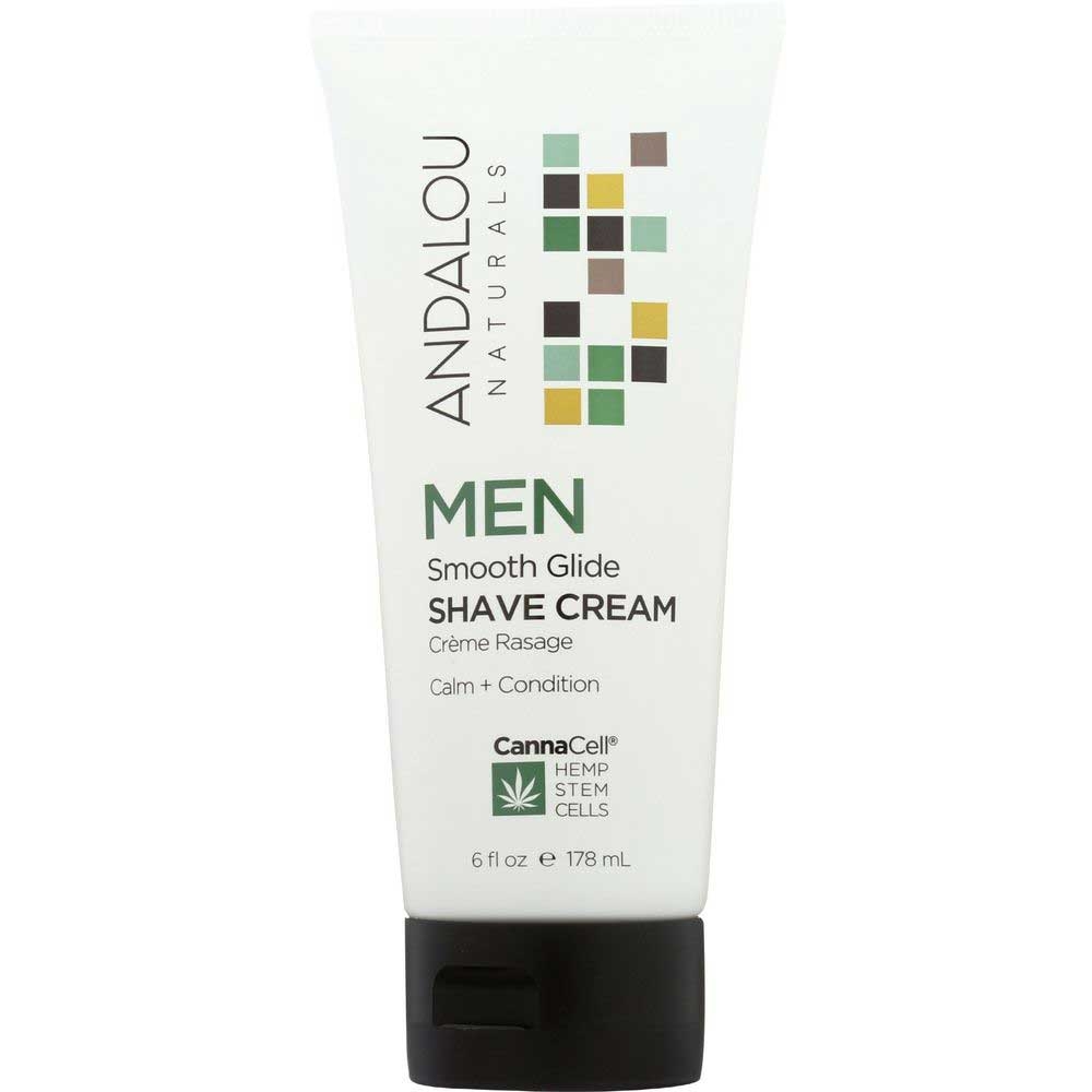 Andalou Naturals Cannacell Calm Plus Condition Men Smooth Glide Shave Cream, 6 Fluid Ounce