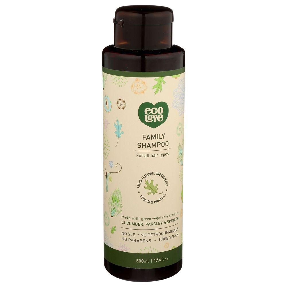 ecoLove Green Vegetables Family Shampoo for all Hair Types, 17.6 Ounce