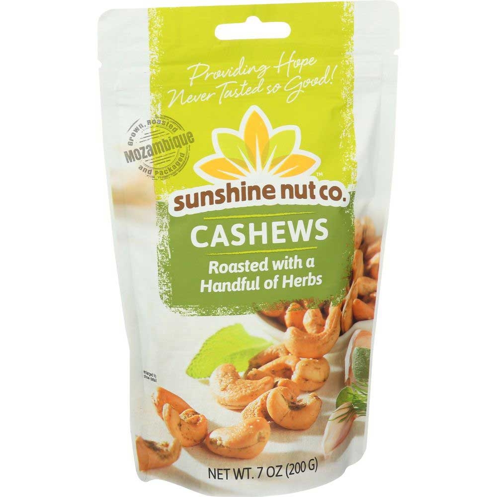 Sunshine Nut Company Handful of Herbs Roasted Cashews, 7 Ounce -- 6 per case