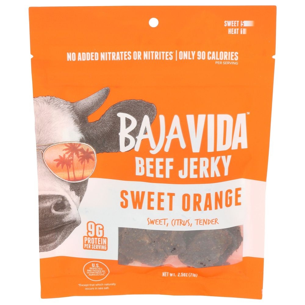 Baja Jerky Sweet Orange Beef Jerky, 2.5 Ounce -- 12 per case