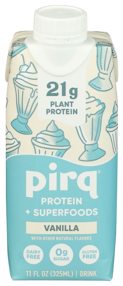 Pirq Vanilla Plant Protein Shake, 11 Fluid Ounce -- 12 per case