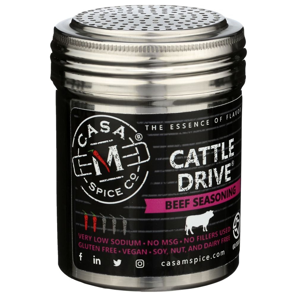 Casa M Spice Co Shaker Stainless Beef Seasoning, 5 Ounce -- 6 per case
