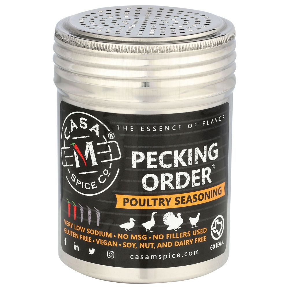 Casa M Spice Co Pecking Order Poultry Seasoning in Stainless Steel Shaker, 4.5 Ounce -- 6 per case