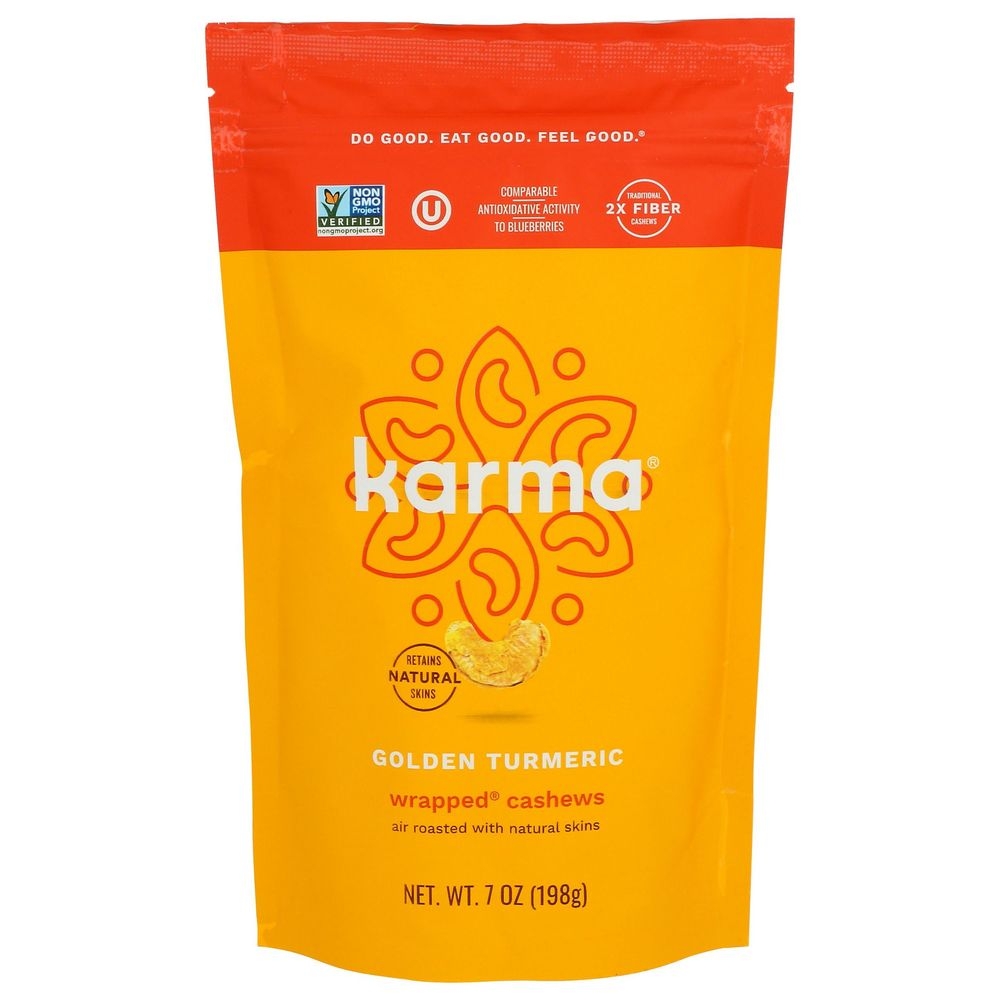 Karma Golden Turmeric Wrapped Whole Cashews, 7 Ounce -- 6 per case