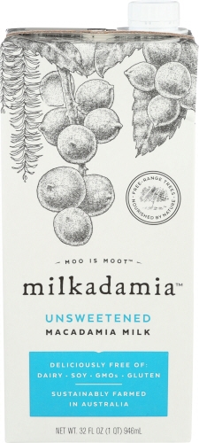 Milkadamia Unsweetened Macadamia Milk, 32 Fluid Ounce -- 6 per case