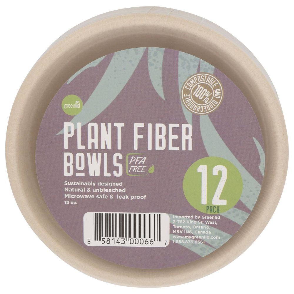 Greenlid Plant Fiber Bowl, 12 count -- 24 per case